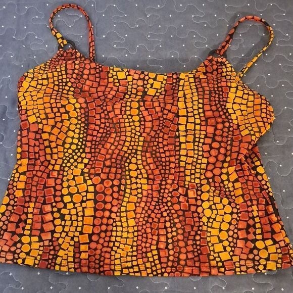 Cole of California orange tankini swim top size 10 - Picture 1 of 3